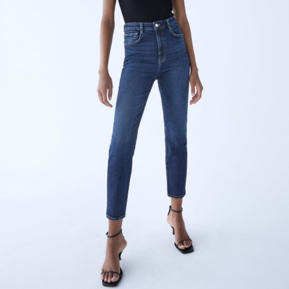 Zara vintage high rise navy skinny jeans size 2